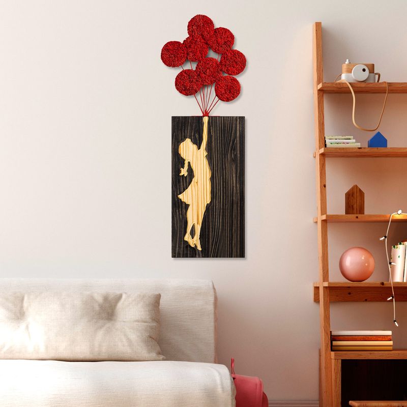 Casa si Gradina - Decoratiuni - Decoratiuni perete - Accesoriu decorativ de perete, Wallxpert, lemn, nuc maro rosu, 34x99 cm - Infinity.ro