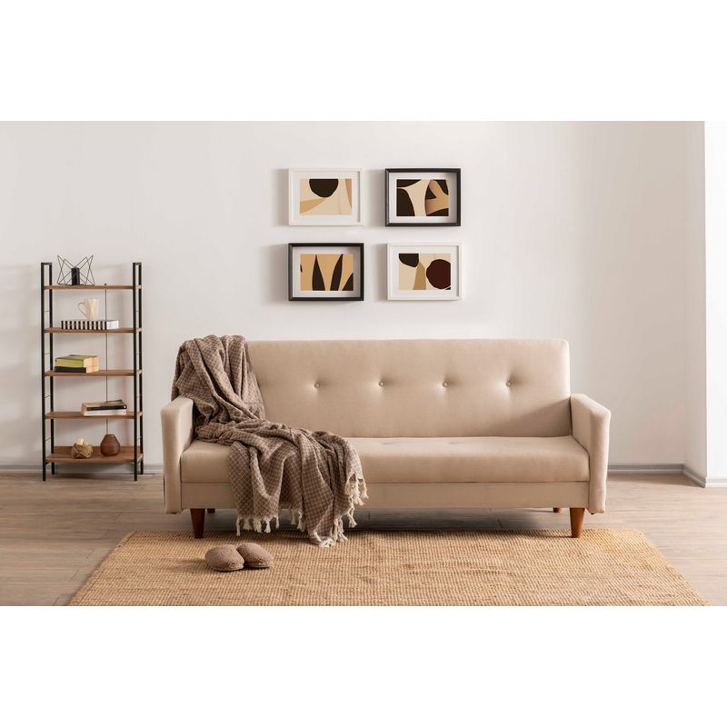 Casa si Gradina - Mobilier - Canapele si coltare - Canapele - Canapea extensibila 3 locuri, Atelier Del Sofa, poliester, crem, 200x83x75 cm - Infinity.ro