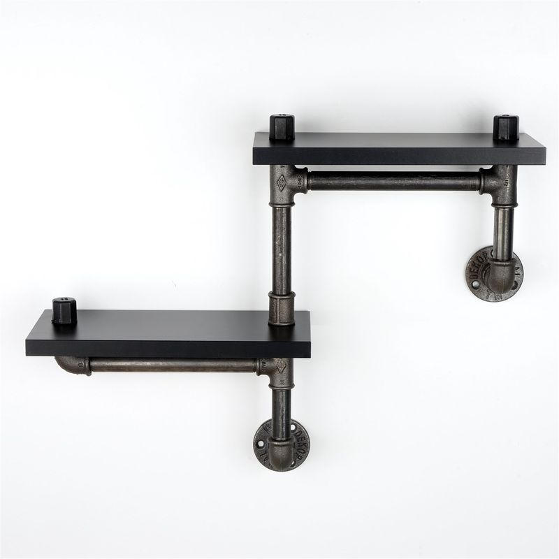 Casa si Gradina - Mobilier - Biblioteci si rafturi - Etajere - Etajera, Wallxpert, mdf, negru, 56x13x42 cm - Infinity.ro