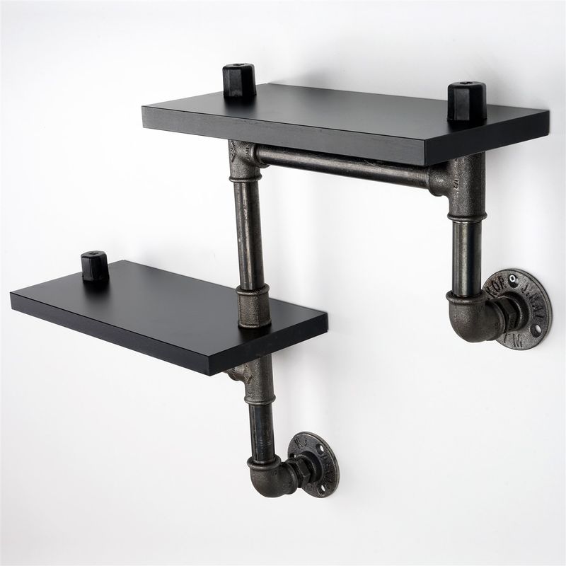 Casa si Gradina - Mobilier - Biblioteci si rafturi - Etajere - Etajera, Wallxpert, mdf, negru, 56x13x42 cm - Infinity.ro