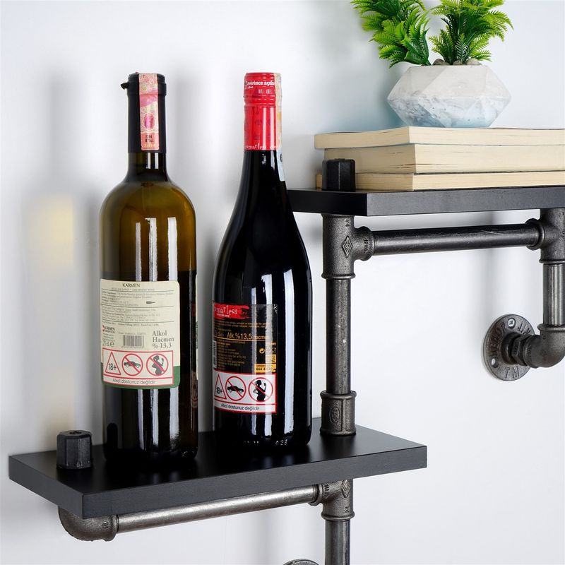 Casa si Gradina - Mobilier - Biblioteci si rafturi - Etajere - Etajera, Wallxpert, mdf, negru, 56x13x42 cm - Infinity.ro