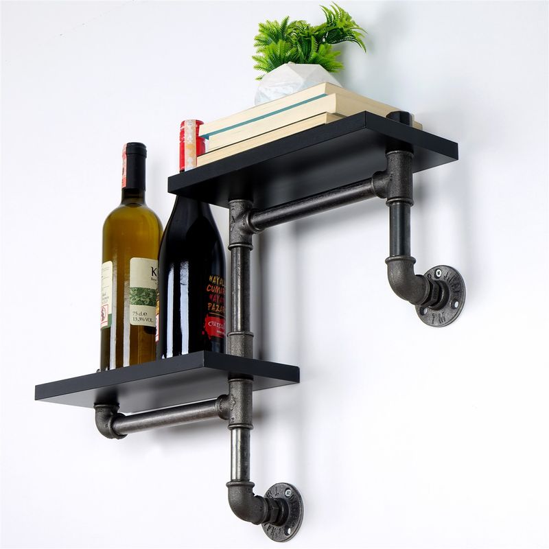 Casa si Gradina - Mobilier - Biblioteci si rafturi - Etajere - Etajera, Wallxpert, mdf, negru, 56x13x42 cm - Infinity.ro