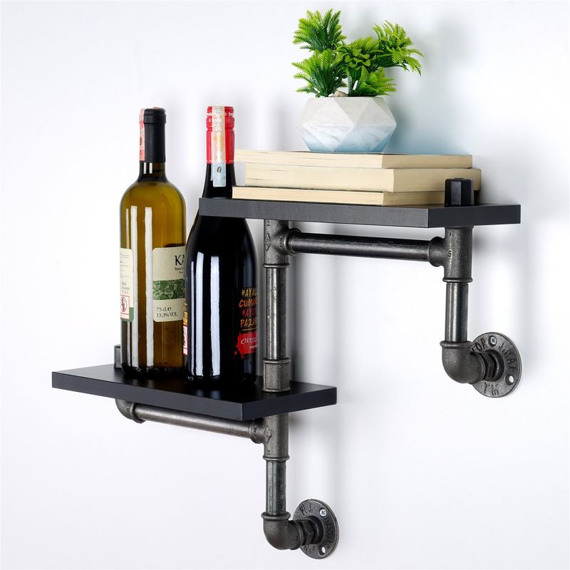 Casa si Gradina - Mobilier - Biblioteci si rafturi - Etajere - Etajera, Wallxpert, mdf, negru, 56x13x42 cm - Infinity.ro