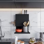 Casa si Gradina - Mobilier - Mobilier baie - Etajere baie - Etajera de perete, Hanah Home, metal, negru, 25x23x33 cm - Infinity.ro