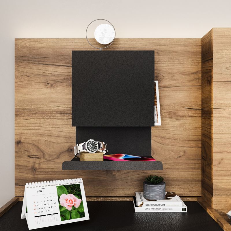 Casa si Gradina - Mobilier - Mobilier baie - Etajere baie - Etajera de perete, Hanah Home, metal, negru, 25x23x33 cm - Infinity.ro