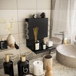 Casa si Gradina - Mobilier - Mobilier baie - Etajere baie - Etajera de perete, Hanah Home, metal, negru, 25x23x33 cm - Infinity.ro