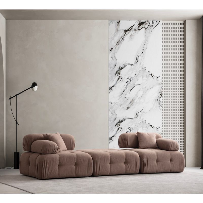 Casa si Gradina - Mobilier - Canapele si coltare - Canapele - Canapea 3 locuri, Hanah Home, lemn fag si pal, cappuccino, 300x100x80 cm - Infinity.ro