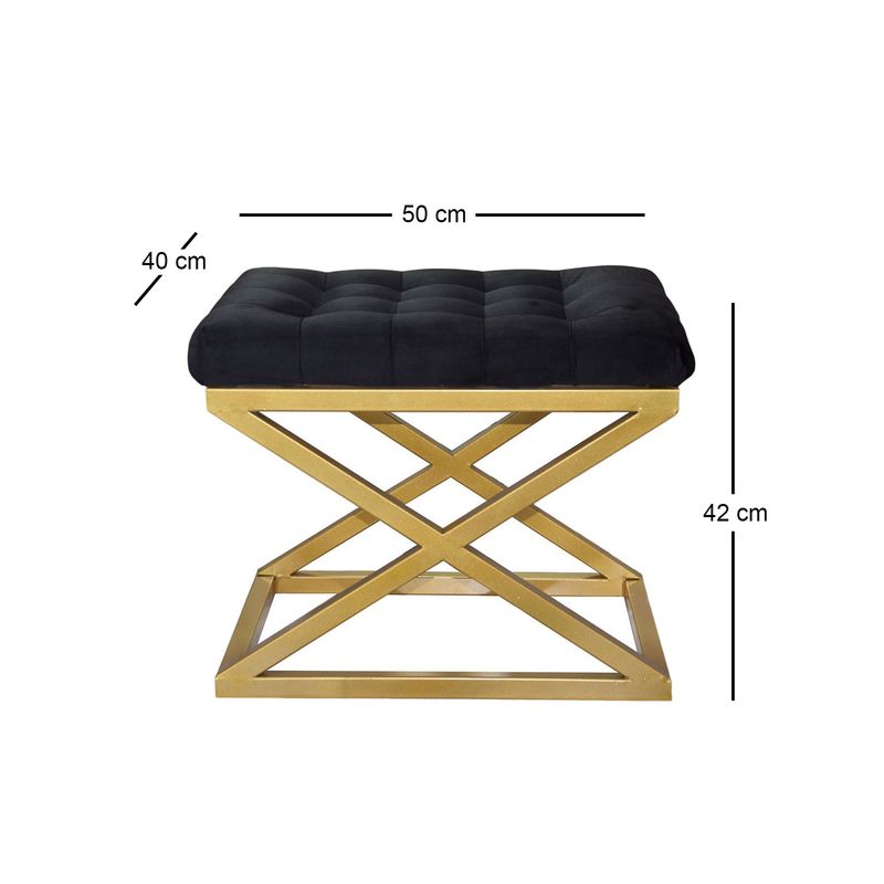 Casa si Gradina - Mobilier - Scaune si fotolii - Tabureti - Taburet, Atelier Del Sofa, metal, auriu negru, 42x50x40 cm - Infinity.ro