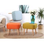 Casa si Gradina - Mobilier - Scaune si fotolii - Tabureti - Taburet, Atelier Del Sofa, bumbac si in, crem, 50x43x42 cm - Infinity.ro