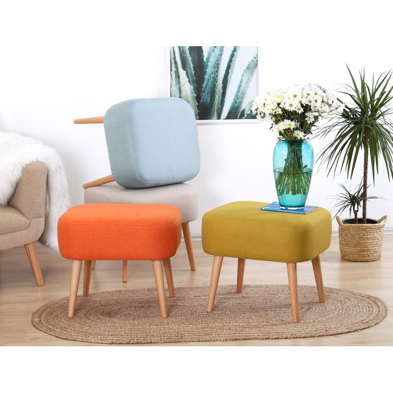 Casa si Gradina - Mobilier - Scaune si fotolii - Tabureti - Taburet, Atelier Del Sofa, bumbac si in, crem, 50x43x42 cm - Infinity.ro