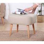 Casa si Gradina - Mobilier - Scaune si fotolii - Tabureti - Taburet, Atelier Del Sofa, bumbac si in, crem, 50x43x42 cm - Infinity.ro