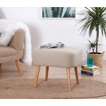 Casa si Gradina - Mobilier - Scaune si fotolii - Tabureti - Taburet, Atelier Del Sofa, bumbac si in, crem, 50x43x42 cm - Infinity.ro