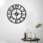 Casa si Gradina - Decoratiuni - Ceasuri - Ceas de perete decorativ, Wallxpert, metal, negru, 50x50 cm, 805BSG1102 - Infinity.ro