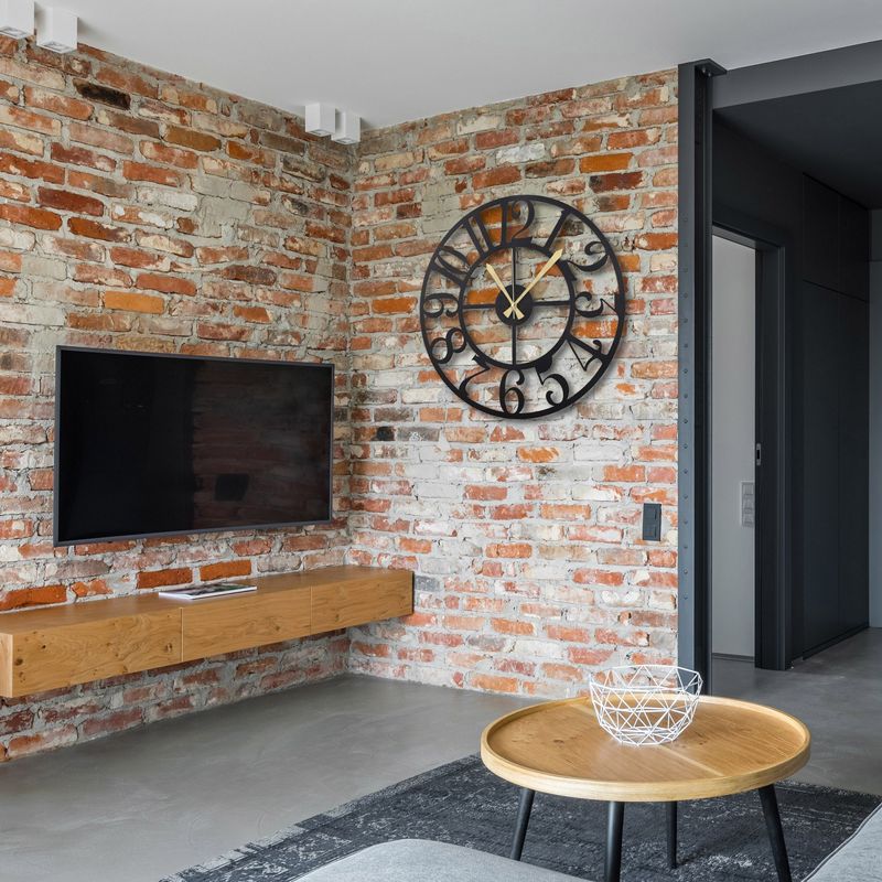 Casa si Gradina - Decoratiuni - Ceasuri - Ceas de perete decorativ, Wallxpert, metal, negru, 50x50 cm, 805BSG1102 - Infinity.ro