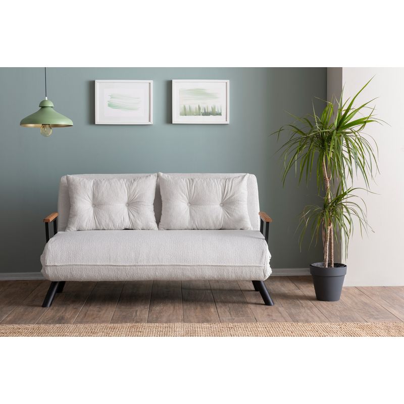 Casa si Gradina - Mobilier - Canapele si coltare - Canapele - Canapea extensibila, Atelier Del Sofa, stofa teddy, alb, 2 locuri - Infinity.ro