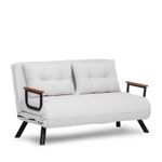 Casa si Gradina - Mobilier - Canapele si coltare - Canapele - Canapea extensibila, Atelier Del Sofa, stofa teddy, alb, 2 locuri - Infinity.ro