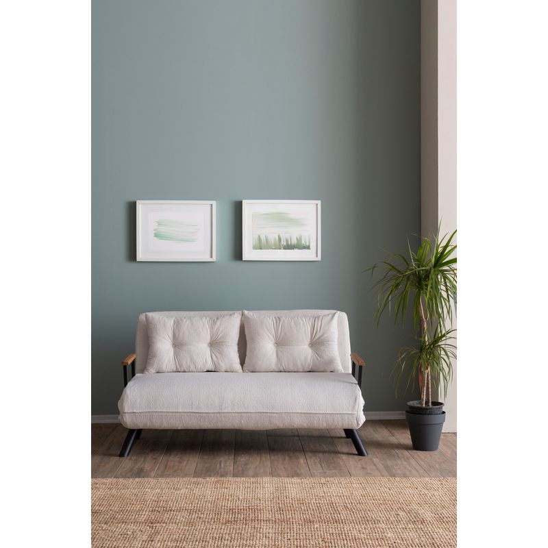 Casa si Gradina - Mobilier - Canapele si coltare - Canapele - Canapea extensibila, Atelier Del Sofa, stofa teddy, alb, 2 locuri - Infinity.ro