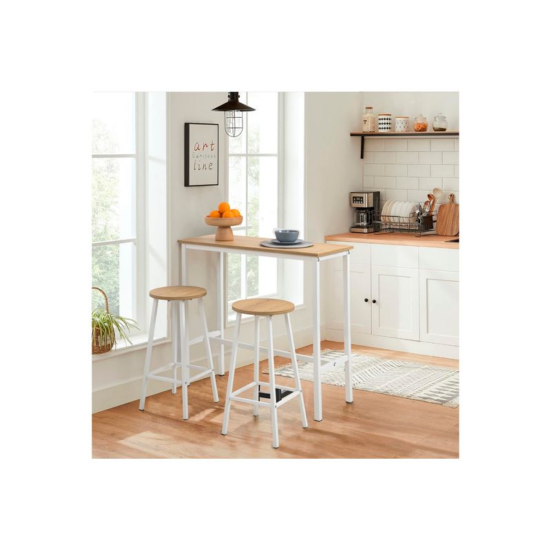 Casa si Gradina - Mobilier - Mese si birouri - Mese bucatarie si dining - Masa bar, Hanah Home, pal, cadru metalic, alb, 100x40x90 cm - Infinity.ro