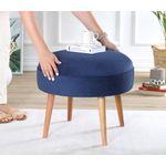 Casa si Gradina - Mobilier - Scaune si fotolii - Tabureti - Puf, Atelier Del Sofa, lemn de fag, albastru inchis, diametru 52 cm, inaltime 44 cm - Infinity.ro