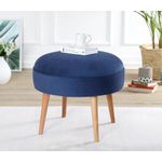 Casa si Gradina - Mobilier - Scaune si fotolii - Tabureti - Puf, Atelier Del Sofa, lemn de fag, albastru inchis, diametru 52 cm, inaltime 44 cm - Infinity.ro