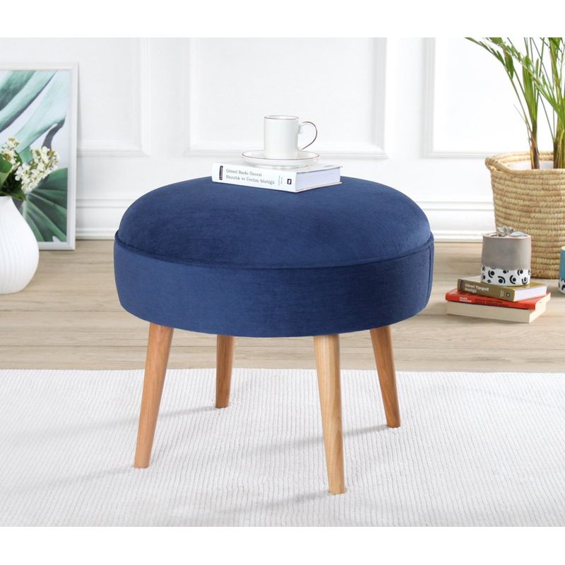 Casa si Gradina - Mobilier - Scaune si fotolii - Tabureti - Puf, Atelier Del Sofa, lemn de fag, albastru inchis, diametru 52 cm, inaltime 44 cm - Infinity.ro