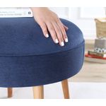 Casa si Gradina - Mobilier - Scaune si fotolii - Tabureti - Puf, Atelier Del Sofa, lemn de fag, albastru inchis, diametru 52 cm, inaltime 44 cm - Infinity.ro