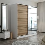 Casa si Gradina - Mobilier - Dulapuri si sifoniere - Sifoniere - Sifonier, Hanah Home, pal melaminat, alb dore, 180x52x190 cm, 506MNR2625 - Infinity.ro