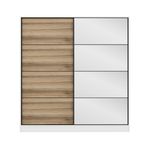 Casa si Gradina - Mobilier - Dulapuri si sifoniere - Sifoniere - Sifonier, Hanah Home, pal melaminat, alb dore, 180x52x190 cm, 506MNR2625 - Infinity.ro