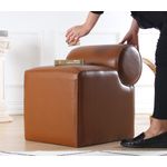 Casa si Gradina - Mobilier - Scaune si fotolii - Tabureti - Puf, Atelier Del Sofa, piele ecologica, maro, 45x60x56 cm - Infinity.ro