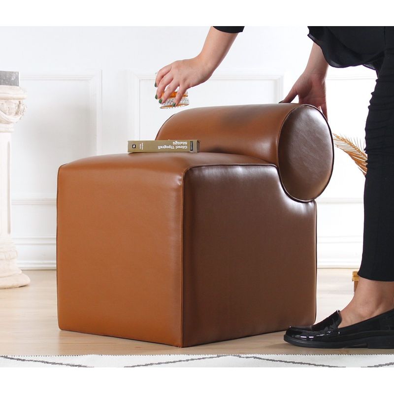 Casa si Gradina - Mobilier - Scaune si fotolii - Tabureti - Puf, Atelier Del Sofa, piele ecologica, maro, 45x60x56 cm - Infinity.ro