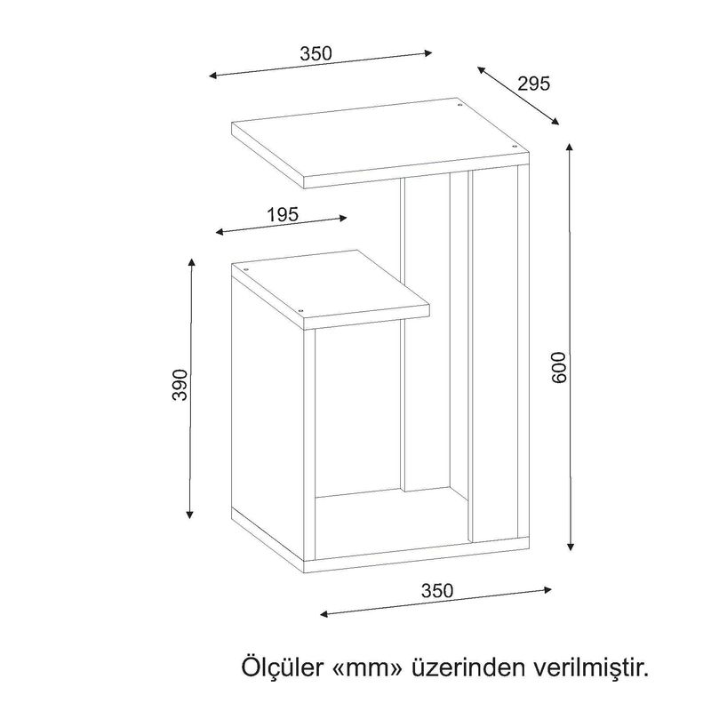 Casa si Gradina - Mobilier - Mese si birouri - Mese living - Masa laterala, Hanah Home, pal melaminat, alb, 35x29.5x60 cm - Infinity.ro