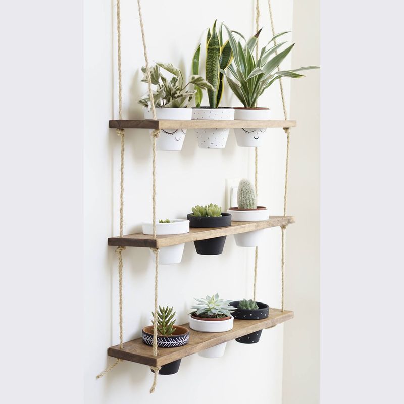 Casa si Gradina - Mobilier - Biblioteci si rafturi - Rafturi - Raft de perete, Hanah Home, lemn de molid, nuc, 60x13x1.3 cm - Infinity.ro
