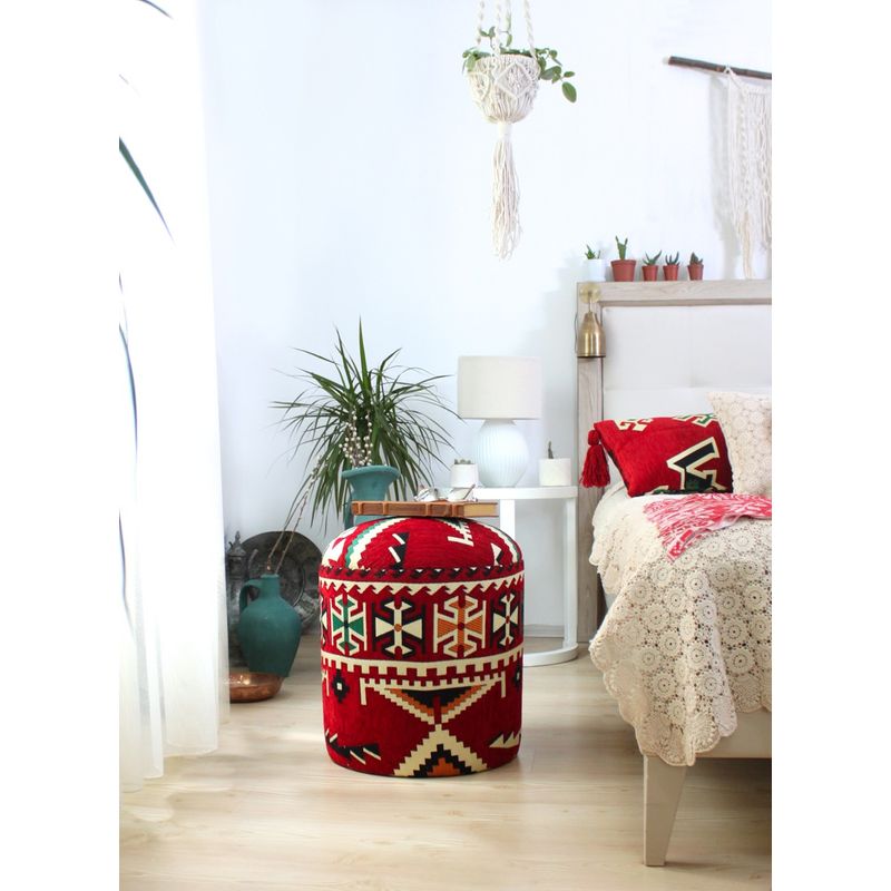 Casa si Gradina - Mobilier - Scaune si fotolii - Tabureti - Taburet, Atelier Del Sofa, bumbac si poliester, multicolor, 45x45x47 cm, 209FLF1310 - Infinity.ro
