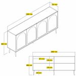Casa si Gradina - Mobilier - Comode si corpuri - Console - Consola, Hanah Home, pal melaminat, crem auriu, 180x80x35 cm - Infinity.ro