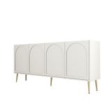 Casa si Gradina - Mobilier - Comode si corpuri - Console - Consola, Hanah Home, pal melaminat, crem auriu, 180x80x35 cm - Infinity.ro