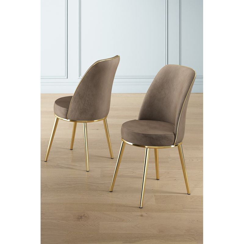Casa si Gradina - Mobilier - Scaune si fotolii - Scaune - Set scaune, Hanah Home, lemn, cappuccino aur, 45x42x91 cm, 6 bucati - Infinity.ro