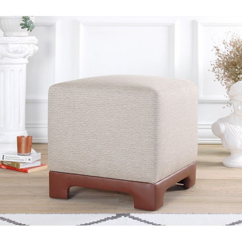 Casa si Gradina - Mobilier - Scaune si fotolii - Tabureti - Taburet, Atelier Del Sofa, bumbac si in, cafeniu, 50x50x47 cm - Infinity.ro