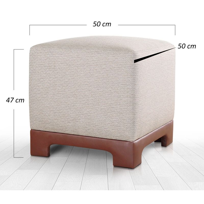 Casa si Gradina - Mobilier - Scaune si fotolii - Tabureti - Taburet, Atelier Del Sofa, bumbac si in, cafeniu, 50x50x47 cm - Infinity.ro