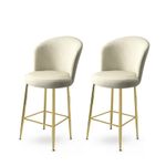 Casa si Gradina - Mobilier - Scaune si fotolii - Tabureti - Set taburete bar, Hanah Home, metal, crem auriu, 46x40x102 cm - Infinity.ro