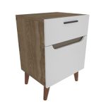 Casa si Gradina - Mobilier - Comode si corpuri - Noptiere - Noptiera, Hanah Home, pal melaminat, alb si stejar, 45x36.8x63 cm - Infinity.ro