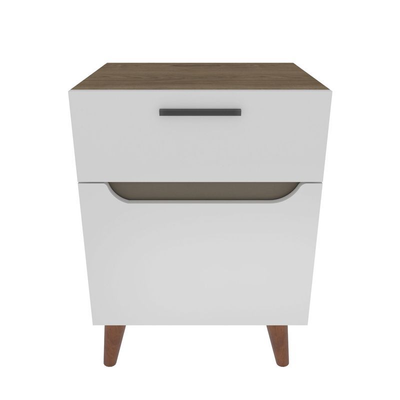 Casa si Gradina - Mobilier - Comode si corpuri - Noptiere - Noptiera, Hanah Home, pal melaminat, alb si stejar, 45x36.8x63 cm - Infinity.ro