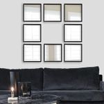 Casa si Gradina - Decoratiuni - Oglinzi - Set oglinzi, Wallxpert, sticla, rama plastic laminat, argintiu si negru, 24x24 cm, 8 piese, 365LAR1169 - Infinity.ro