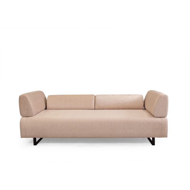 Casa si Gradina - Mobilier - Canapele si coltare - Canapele - Canapea extensibila 3 locuri, Hanah Home, cadru lemn fag, bej, 220x90x80 cm - Infinity.ro