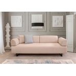 Casa si Gradina - Mobilier - Canapele si coltare - Canapele - Canapea extensibila 3 locuri, Hanah Home, cadru lemn fag, bej, 220x90x80 cm - Infinity.ro