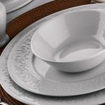 Casa si Gradina - Bucatarie si vesela - Vesela si tacamuri - Servicii de masa - Serviciu de masa 53 piese, Hermia, portelan, alb - Infinity.ro