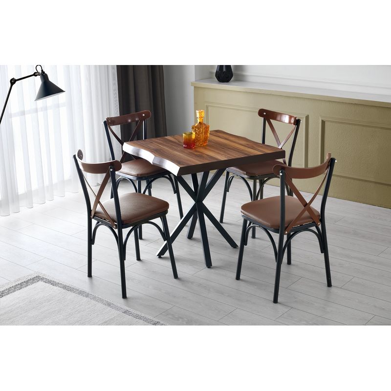 Casa si Gradina - Mobilier - Mese si birouri - Mese bucatarie si dining - Masa dining, Hanah Home, pal melaminat, nuc, 80x80x75 cm - Infinity.ro