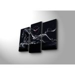 Casa si Gradina - Decoratiuni - Ceasuri - Ceas decorativ de perete, Wallxpert, panza piele de caprioara, multicolor, 66x45 cm, set 3 piese - Infinity.ro