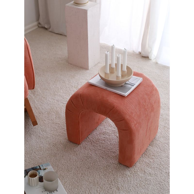 Casa si Gradina - Mobilier - Scaune si fotolii - Tabureti - Taburet, Atelier Del Sofa, catifea, coral, 51x46x45 cm - Infinity.ro