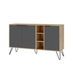 Casa si Gradina - Mobilier - Comode si corpuri - Console - Consola, Hanah Home, pal melaminat, stejar si antracit, 142x35,6x83 cm - Infinity.ro