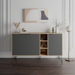 Casa si Gradina - Mobilier - Comode si corpuri - Console - Consola, Hanah Home, pal melaminat, stejar si antracit, 142x35,6x83 cm - Infinity.ro